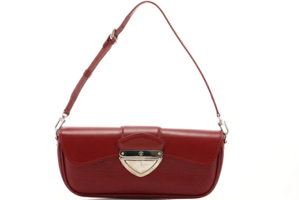 LOUIS VUITTON Pochette Montaigne Shoulder Bag Epi Leather Ruby